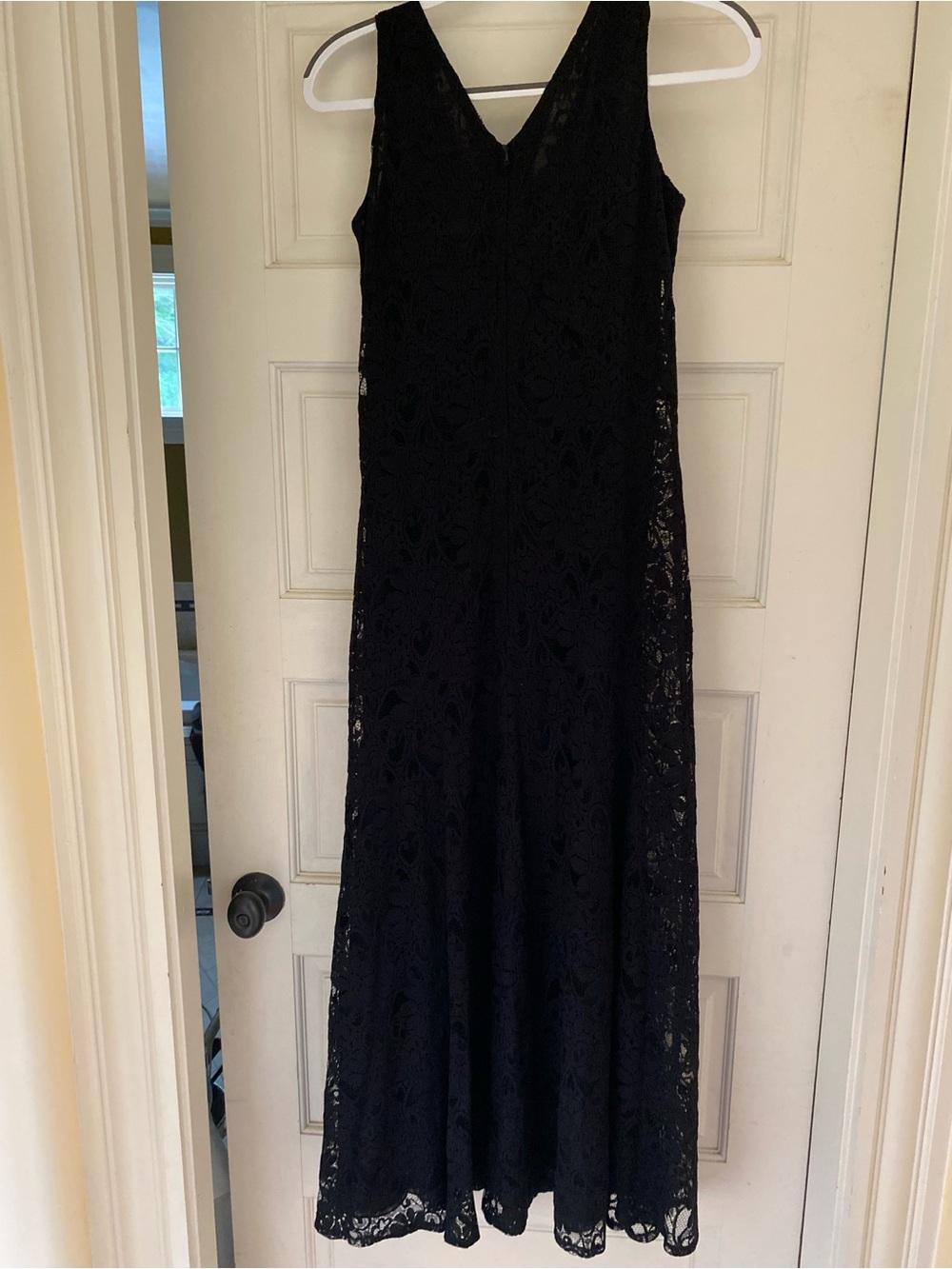 Vintage Laura Ashley Black All Over Lace V-Neck Maxi Slip Dress Made in the UK 4 - Picture 4 of 10